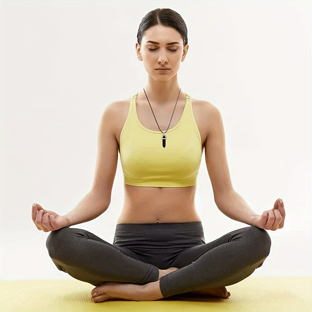 Set of 20 Crystal Healing Chakra Pendants with Black Leather Necklaces and Storage Bag