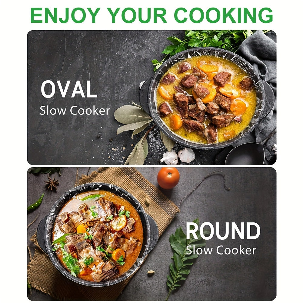 Slow Cooker Liners BPA-Free Oval and Round 13x53.34 cm for 3QT to 8QT Pots