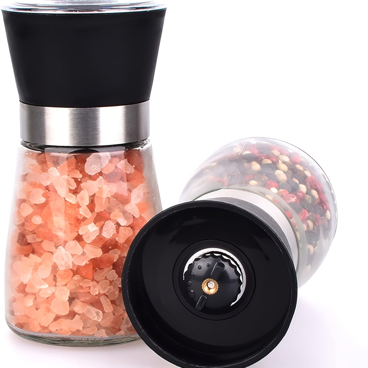 Hand Grinder for Pepper Salt and Spices with Glass Storage Container