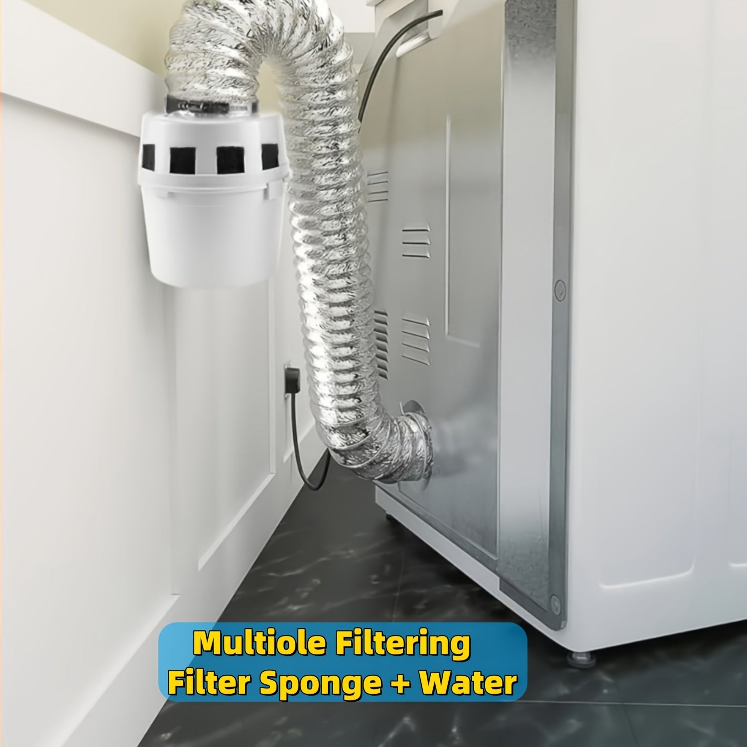 4-Inch Premium Dryer Lint Trap Kit Flexible Foil Tubing with Filter Sponge