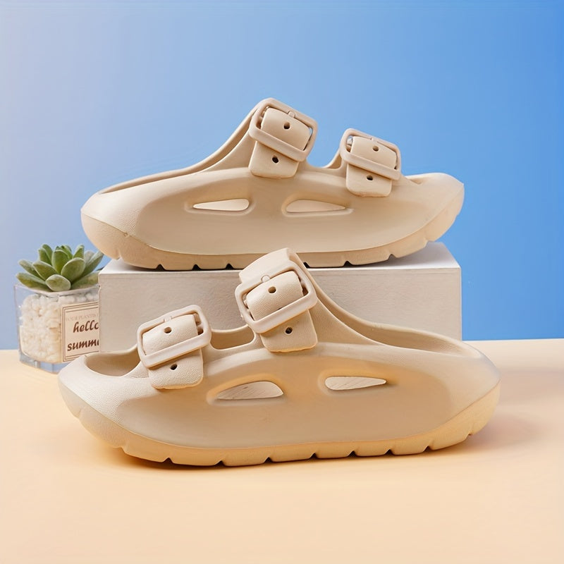 Boys' Kids Casual Solid Color Open Toe Slippers Lightweight Non-slip Indoor for Home Bathroom Spring Summer