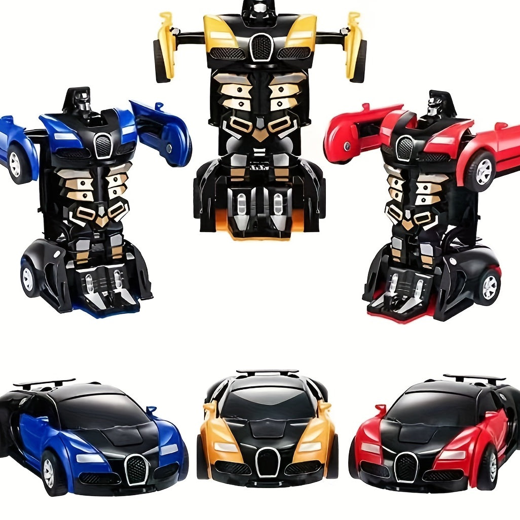 Juguete de coche robot transformable 4 en 1 para niños de 3 años en adelante, de ABS, vehículo duradero que se convierte en robot, regalo para niños, color mezclado