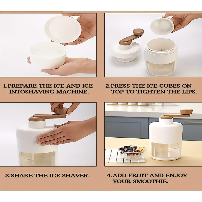 Uyda tayyorlangan yozgi shirinliklar va muzqaymoq uchun portativ qoʻlda muz maydalagich. Kuchli va oson tozalanadigan, smuzilar va roostertails uchun mukammal.