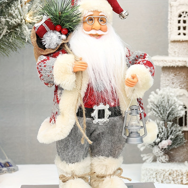 figura decorativa de Santa Claus para Navidad de 12 pulgadas con botas de nieve para vacaciones y Año Nuevo en casa o negocio