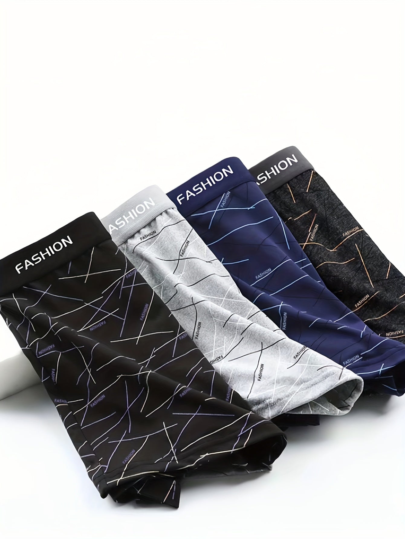 Men's Breathable Boxer Briefs Sweat-Wicking Polyester Spandex Four-Way Stretch Large