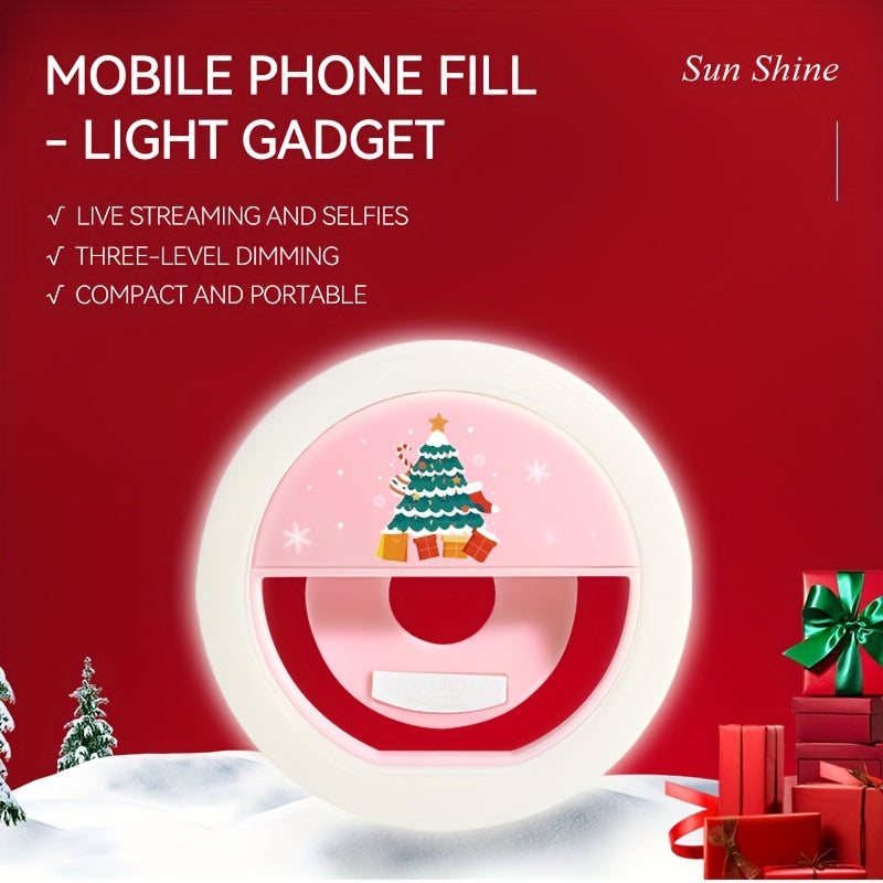 36 LED Selfie Ring Light USB Rechargeable Adjustable Brightness for Smartphone Makeup TikTok YouTube Pink White Blue Black