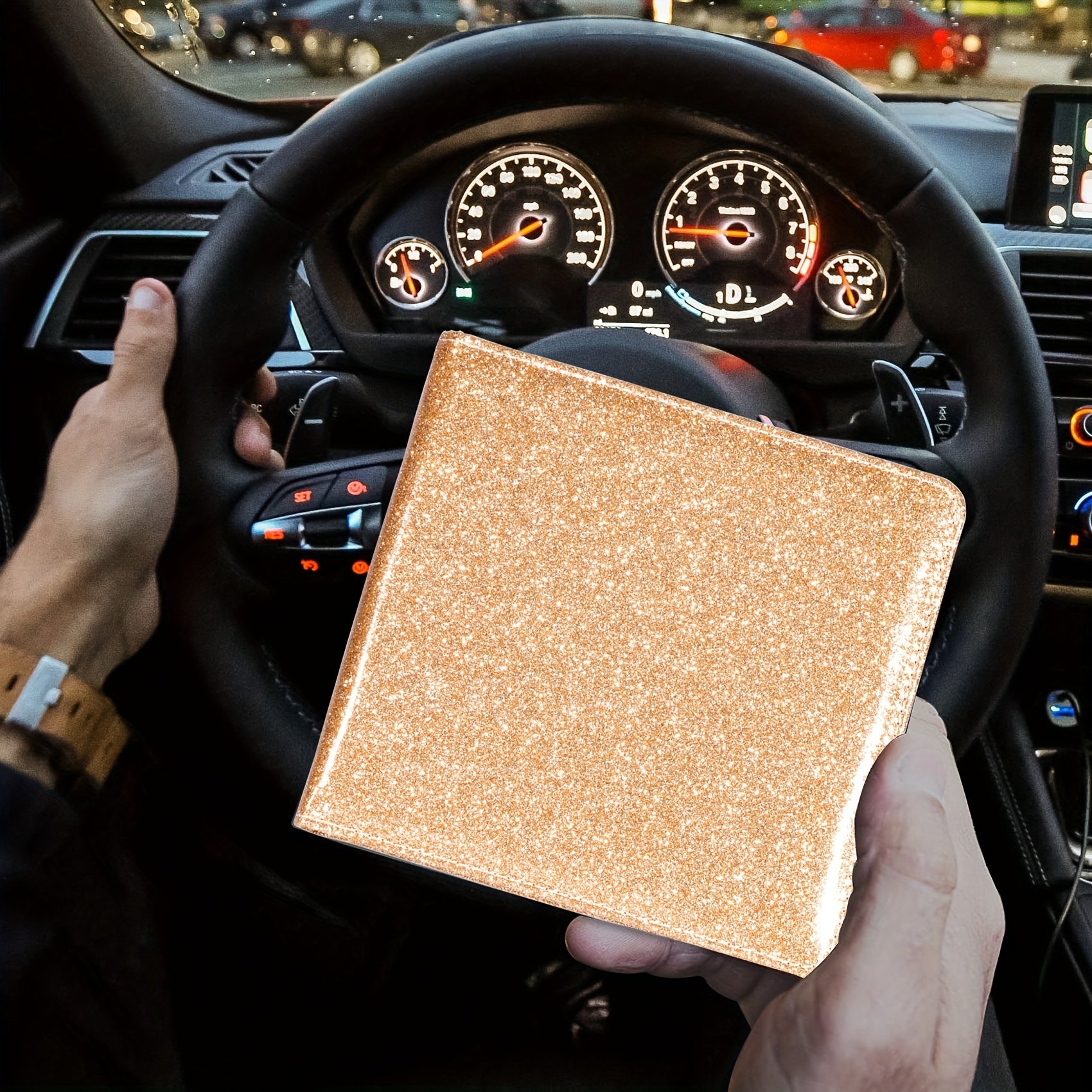 Car Insurance Holder PU Leather Glove Box Organizer Document Wallet