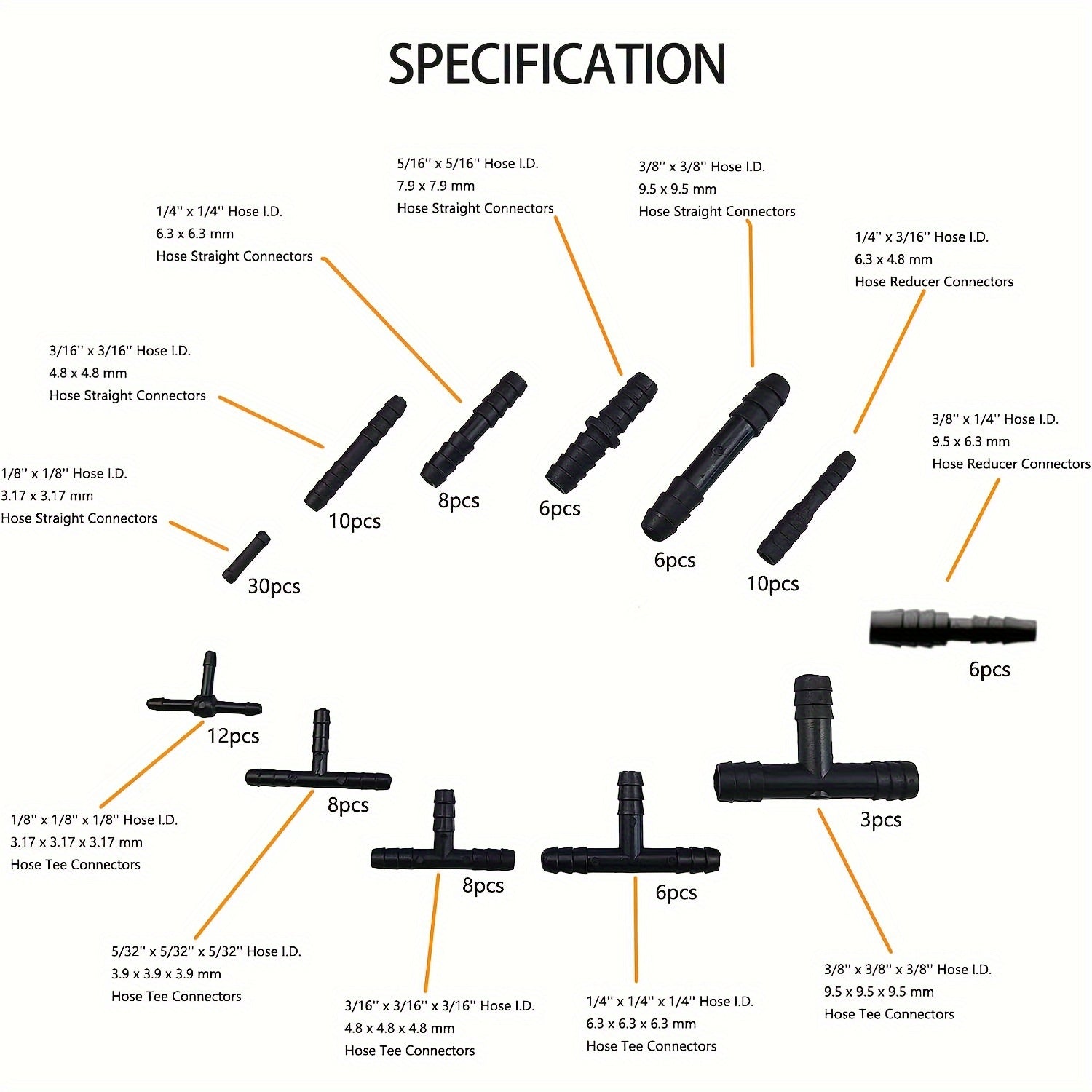 Turli xil Naylon vakuum ulanishlari issiqlikka chidamli 240°C avto ehtiyot qismlari to'plami