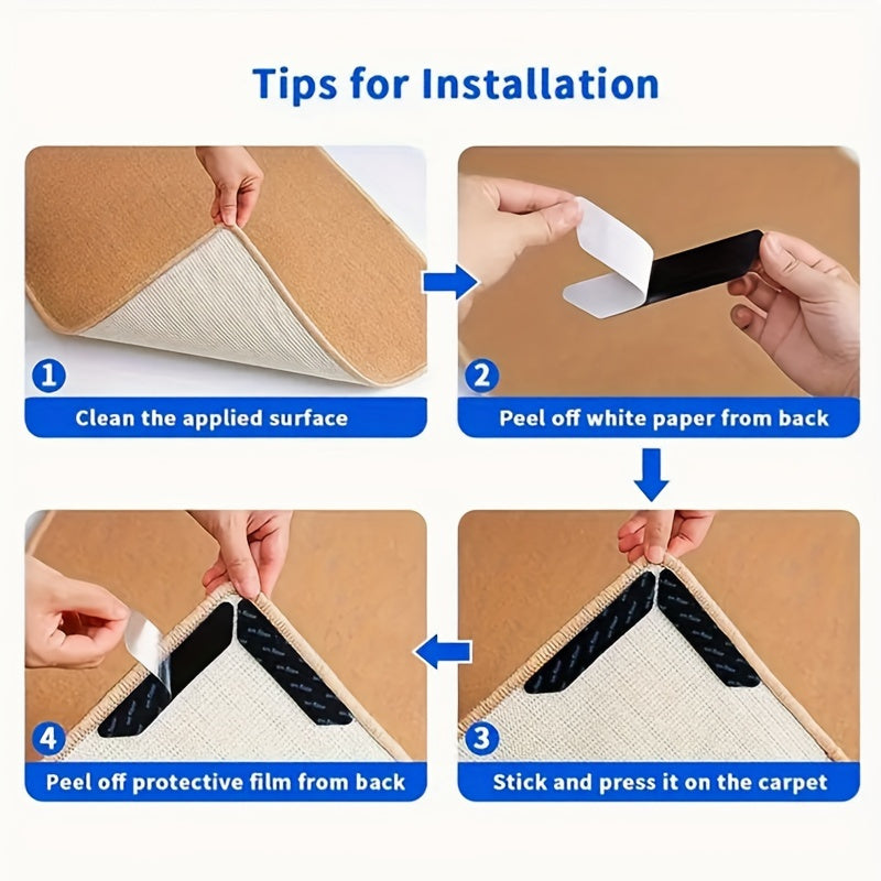 Juego de 10 alfombrillas de PET lavables antideslizantes para suelos de madera en interiores