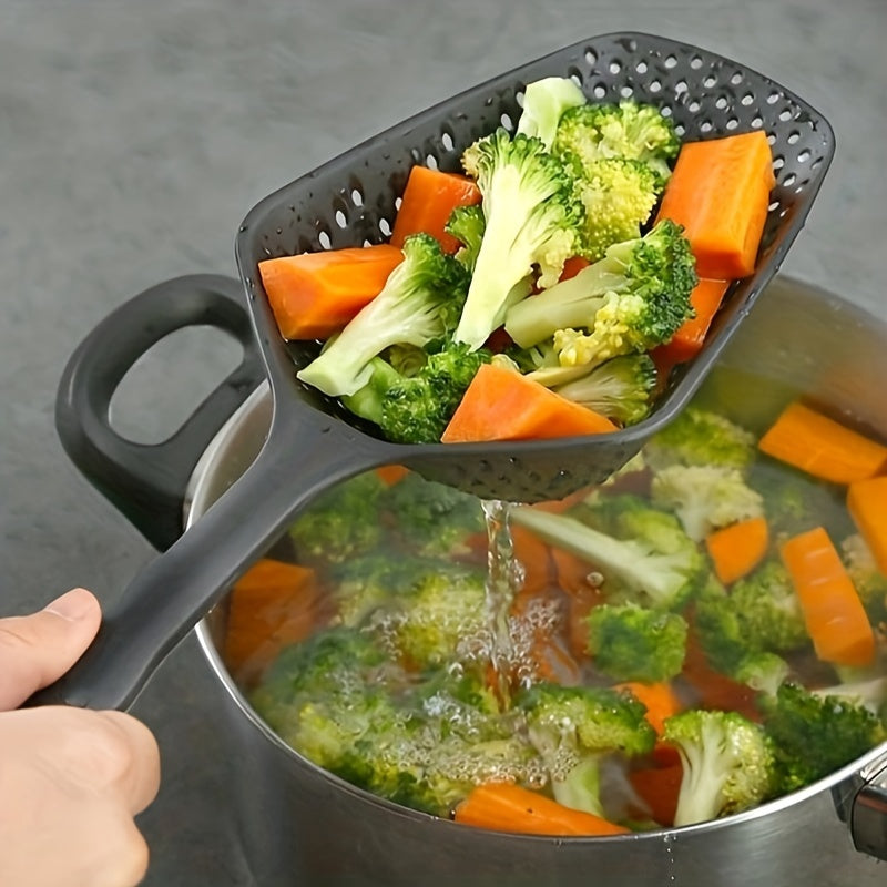 Heavy Duty Plastic Filter Spoon with Handle Drainage and Ice Shovel for Cooking and Food Preparation
