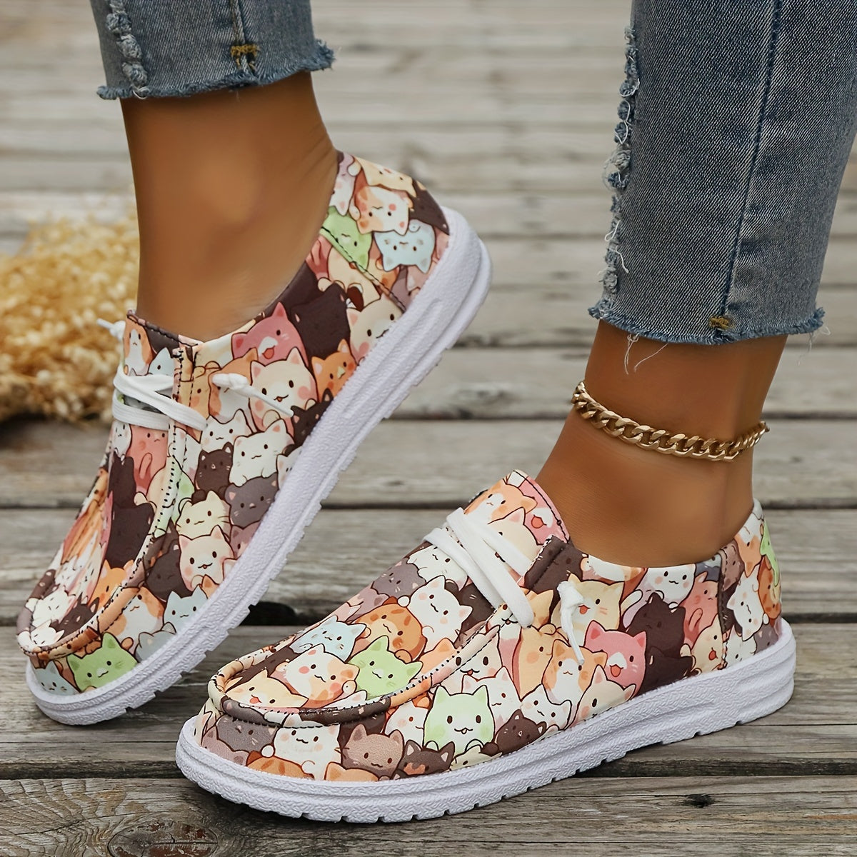Women's Printed Slip-On Sneakers Casual Comfortable Shoes