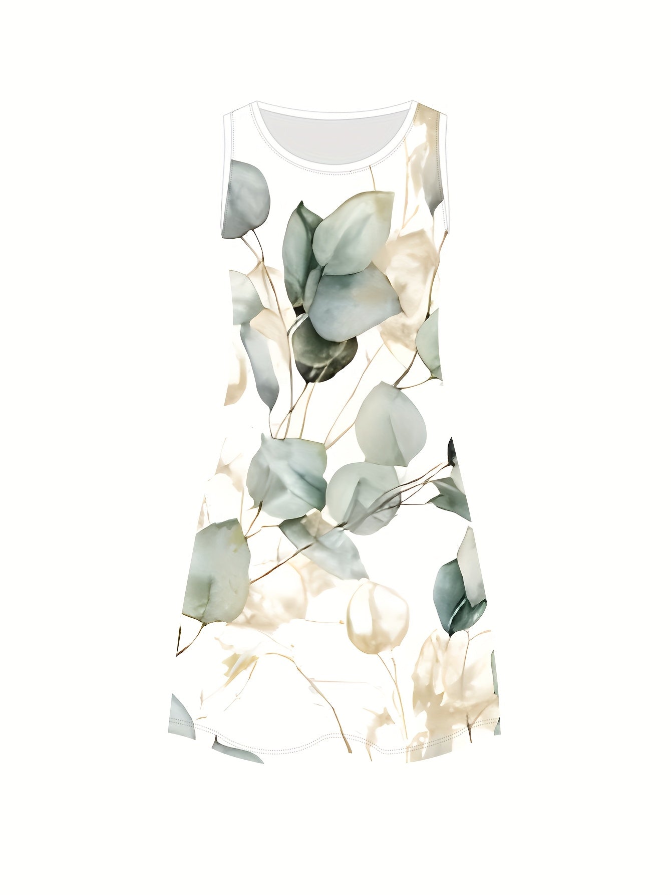Women's Floral Dress Sleeveless A-Line Midi Summer Vacation Wear