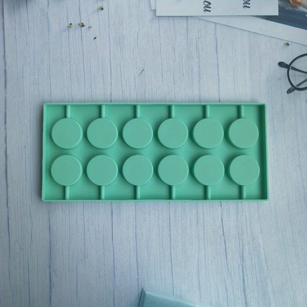 Silicone Lollipop Mold 12-Cavity for Candy Chocolate Baking and Cake Decorating