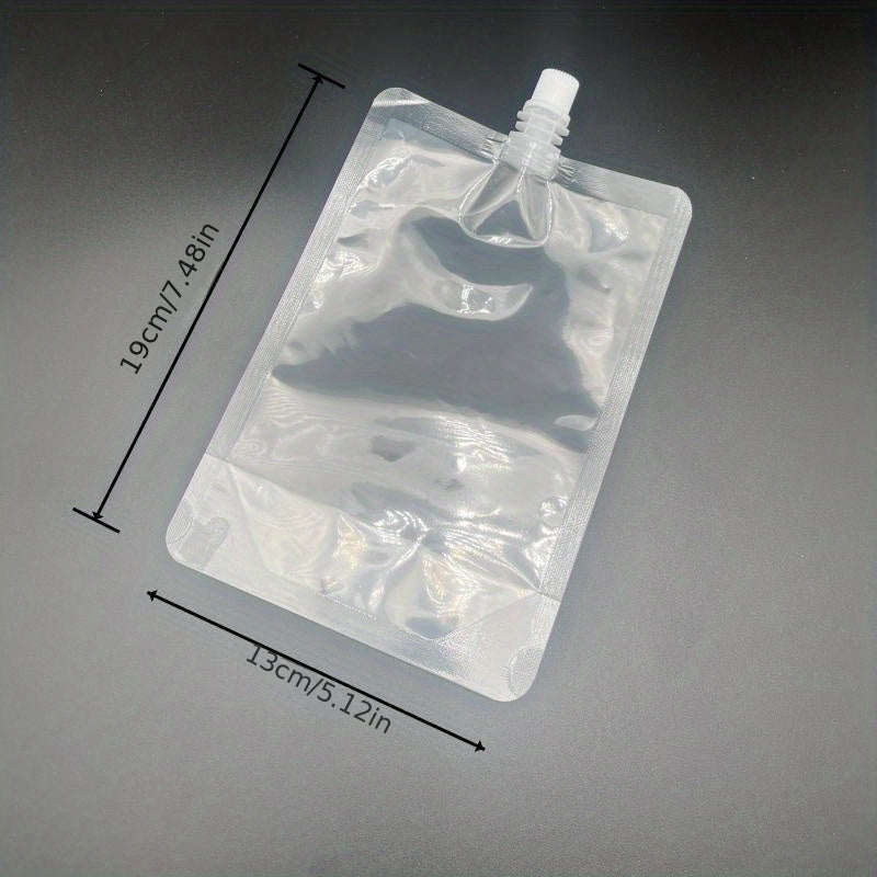 Set of 10 Disposable Beverage Pouches Stand-Up Liquid Yogurt Milk Containers