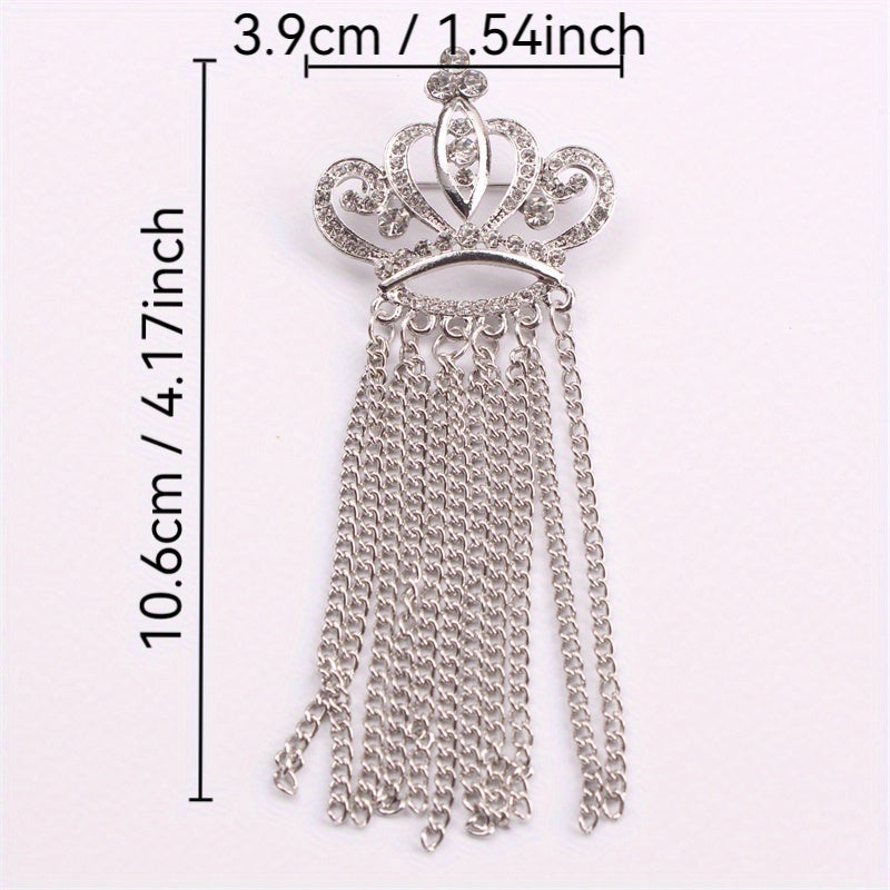 Rhinestone Crown Brooch Elegant Jewelry Accessory for Clothing Bags Hats