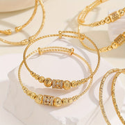 Set of 8 Sparkling Cubic Zirconia Copper Alloy Bangle Bracelets for Weddings Parties Vacations