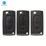Two-Button Car Key Fob Shell Black Plastic Flip Key Case Durable Design