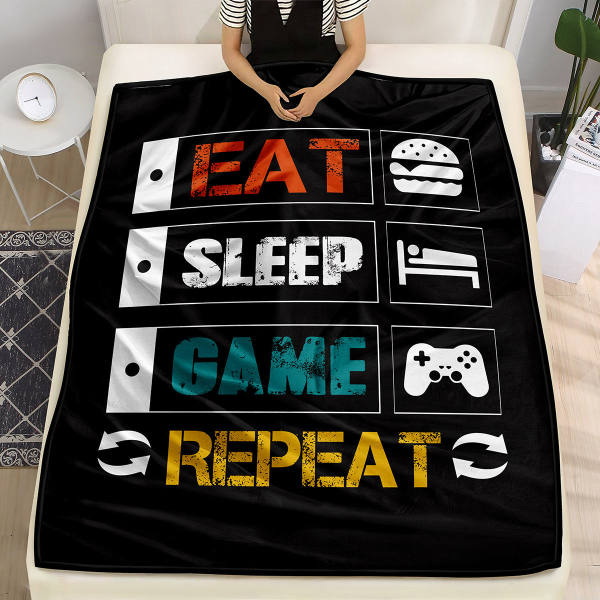 Soft Flannel Gaming Throw Blanket for Couch and Bed