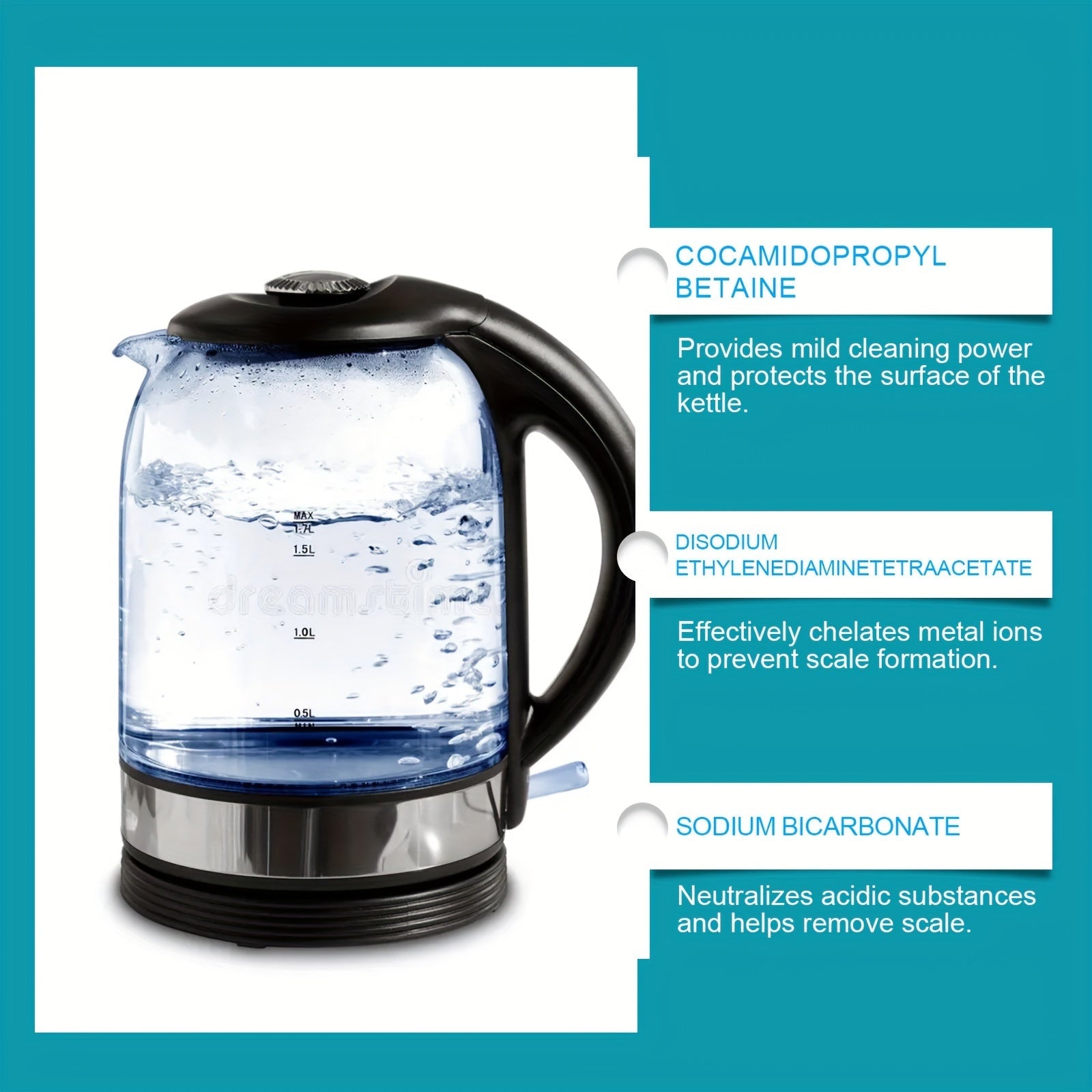 Descaling Powder for Kettles, Lime Scale Remover, Electric Kettle Cleaner