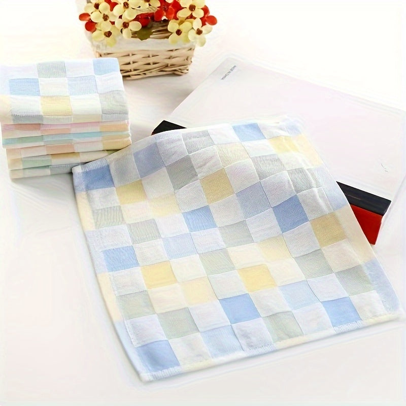 Paxta gazli yuvinish uchun mato to'plami 3 ta tekis naqshli, 25.4x25.4 sm, engil tikilgan