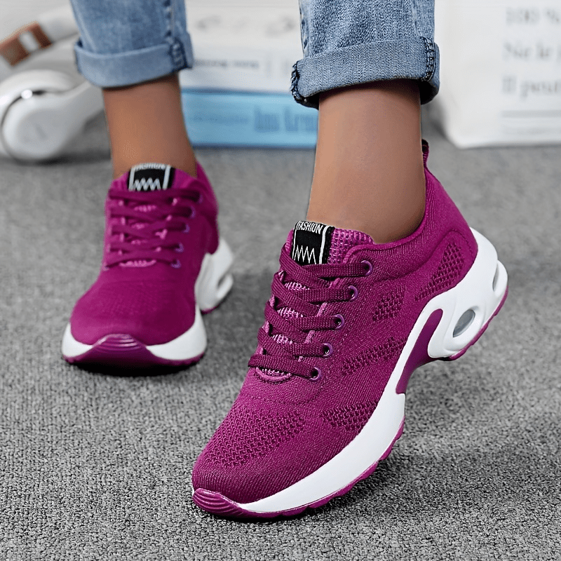 Women's Breathable Mesh Fabric Sneakers with Air Cushion Support for Outdoor Sports