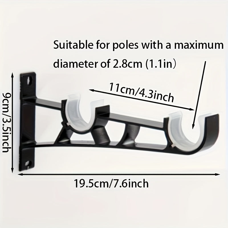 Two Pieces Metal Curtain Rod Brackets Thickening Shower Curtain Mounting Hardware