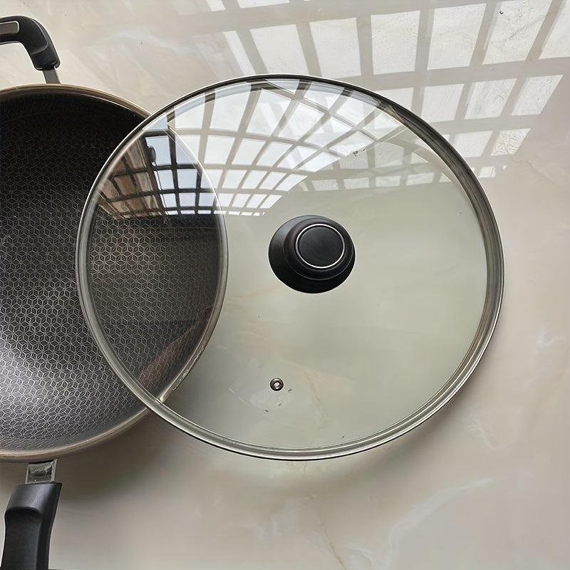 Tapa de utensilios de vidrio versátil para cocinar, compatible con todas las ollas, vidrio templado, fondo plano