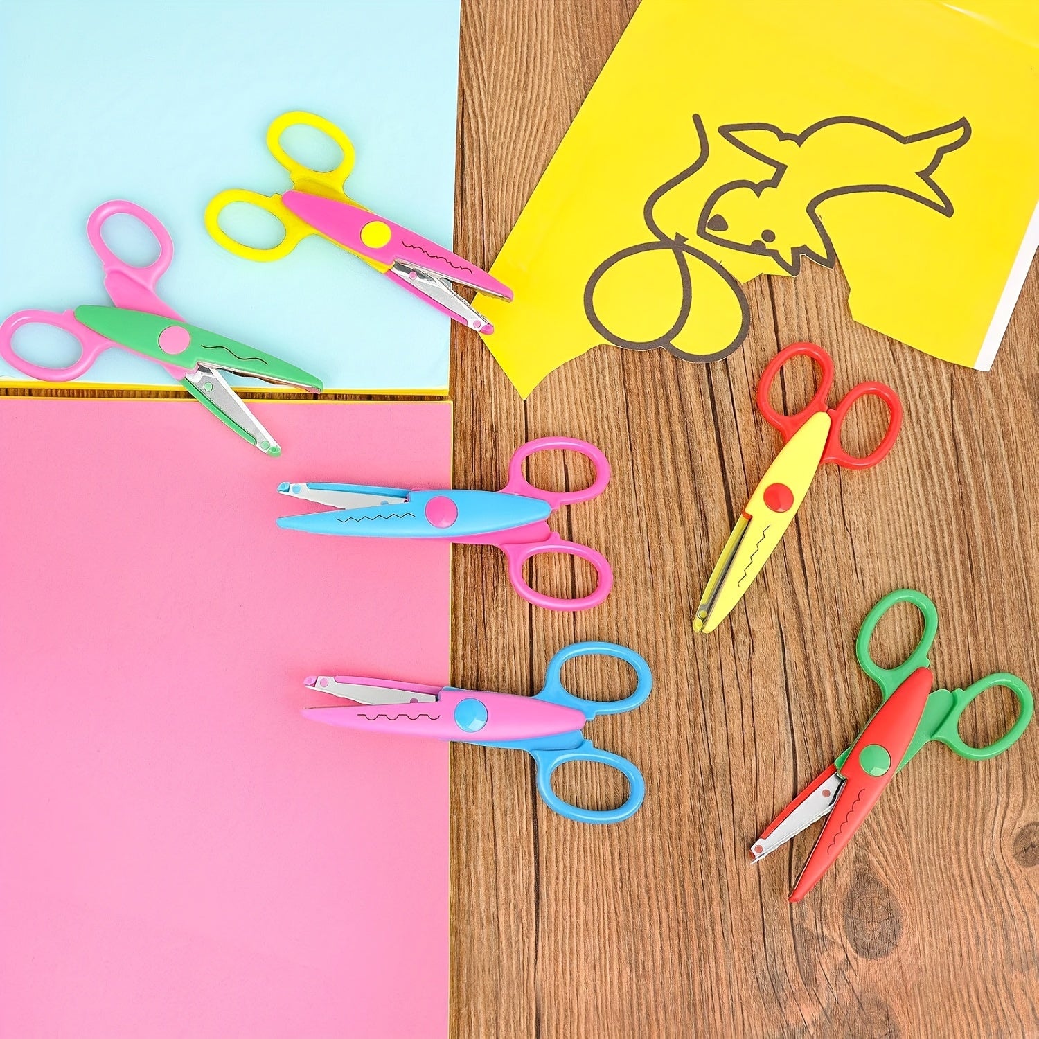 6-Piece Craft Scissors Set with Decorative Edges for Scrapbooking and DIY Projects