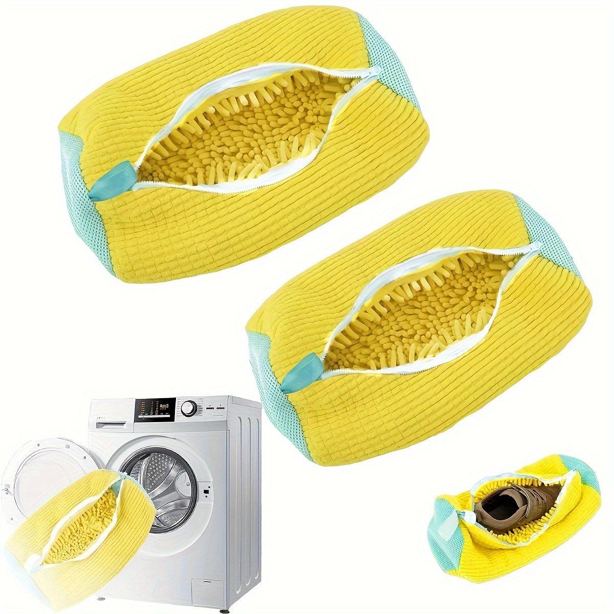Сумки для стирки обуви Seayoon 2 шт. - Прочные сумки для стирки для любого размера обуви, защитные чехлы на молнии, сумки для стирки обуви