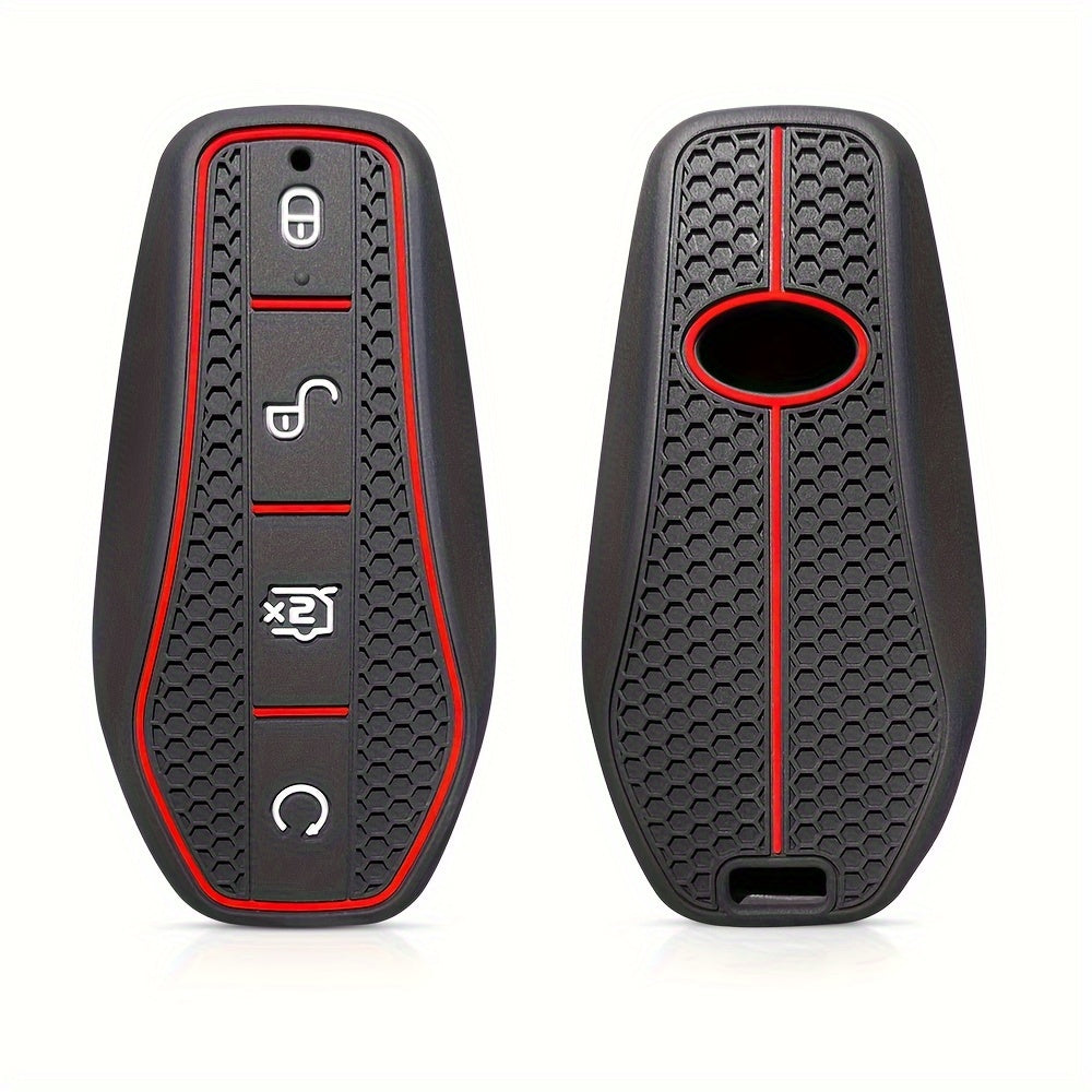 Silicone Car Key Case for Electric Vehicles Remote Cover with Keychain Accessory