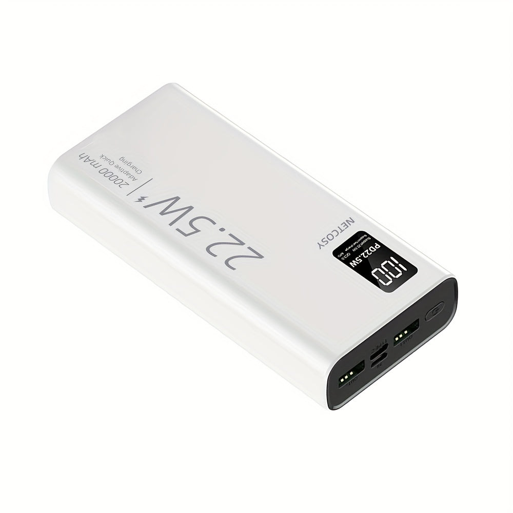 20000mAh Portable Power Bank with Fast Charging for iPhone Huawei Xiaomi White