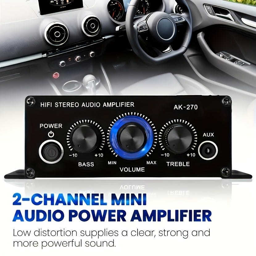 400W Stereo Audio Amplifier for Home and Car Theaters with 2.0 Channel Sound