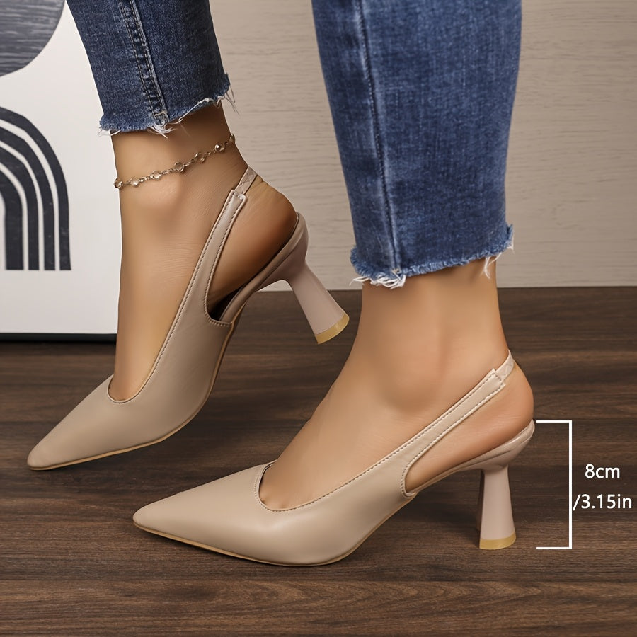 Women's Pointed Toe Stiletto Pumps White Dress Shoes for Work and Formal Events