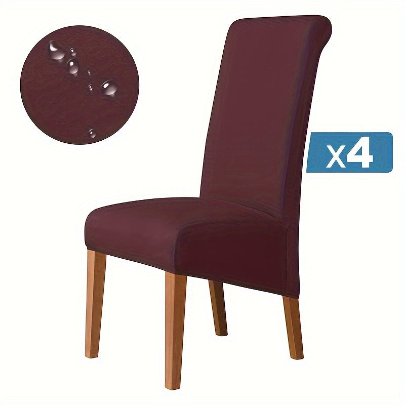 Waterproof Fiber Fabric Chair Cover for High-Back Chairs Set of 4 or 6 Living Room Office Home Decor