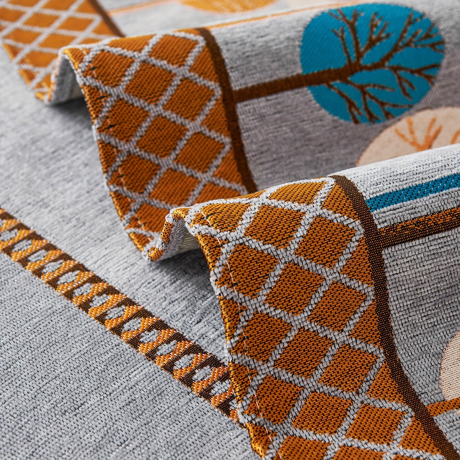 Boho Chic Jacquard Chenille Sofasi Qoplamasi Oygʻon Daraxt Mavzusi Boshqalar uchun Yoqimli Qattiq Yuvilishi Oʻz-oʻzidan yopishmaydigan Bardoshli Qalinlashtirilgan 4 oʻrindiqli kresloni mos keladi