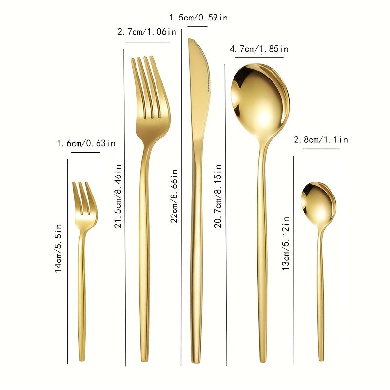 30-частный набор столовых приборов из нержавеющей стали в подарочной коробке, идеально подходит для дома, ресторана или гостиницы, идеально для свадеб.