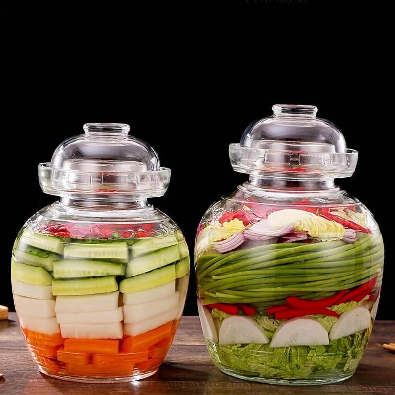 Glass Fermentation Jar with Water Seal 1500ml 2500ml for Pickling Sauerkraut Kimchi