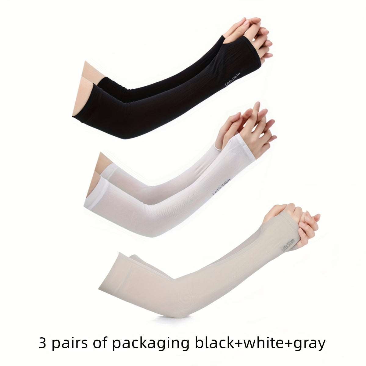 Mangas de protección solar de nylon para hombres y mujeres, cubre brazos con protección UV y dedos