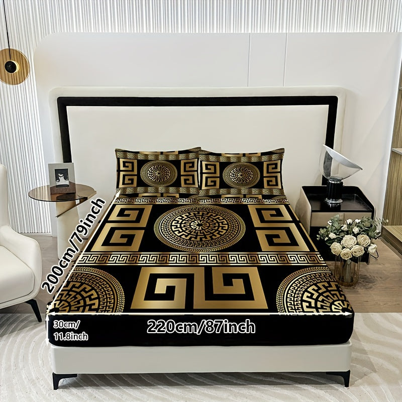 European Design 3-Piece Bedding Set Polyester Breathable Machine Washable