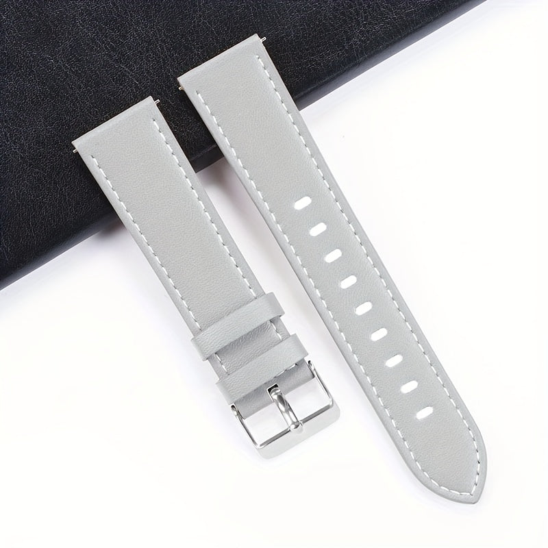 Stylish 22mm PU Leather Watch Band for Smartwatches with Quick-Release Design
