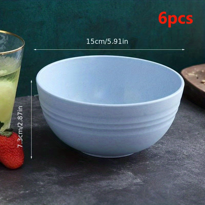 4-Pack Plastic Bowls Set Drop-Proof Non-Stick Food Storage Dishes