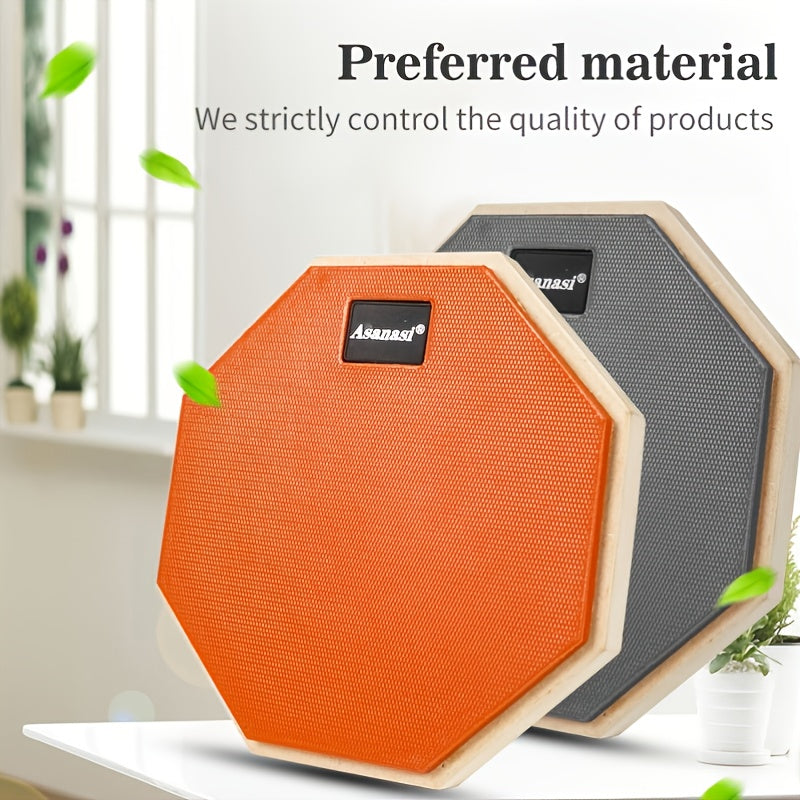 8 Inch Rubber Wooden Drum Practice Set with Durable Bracket