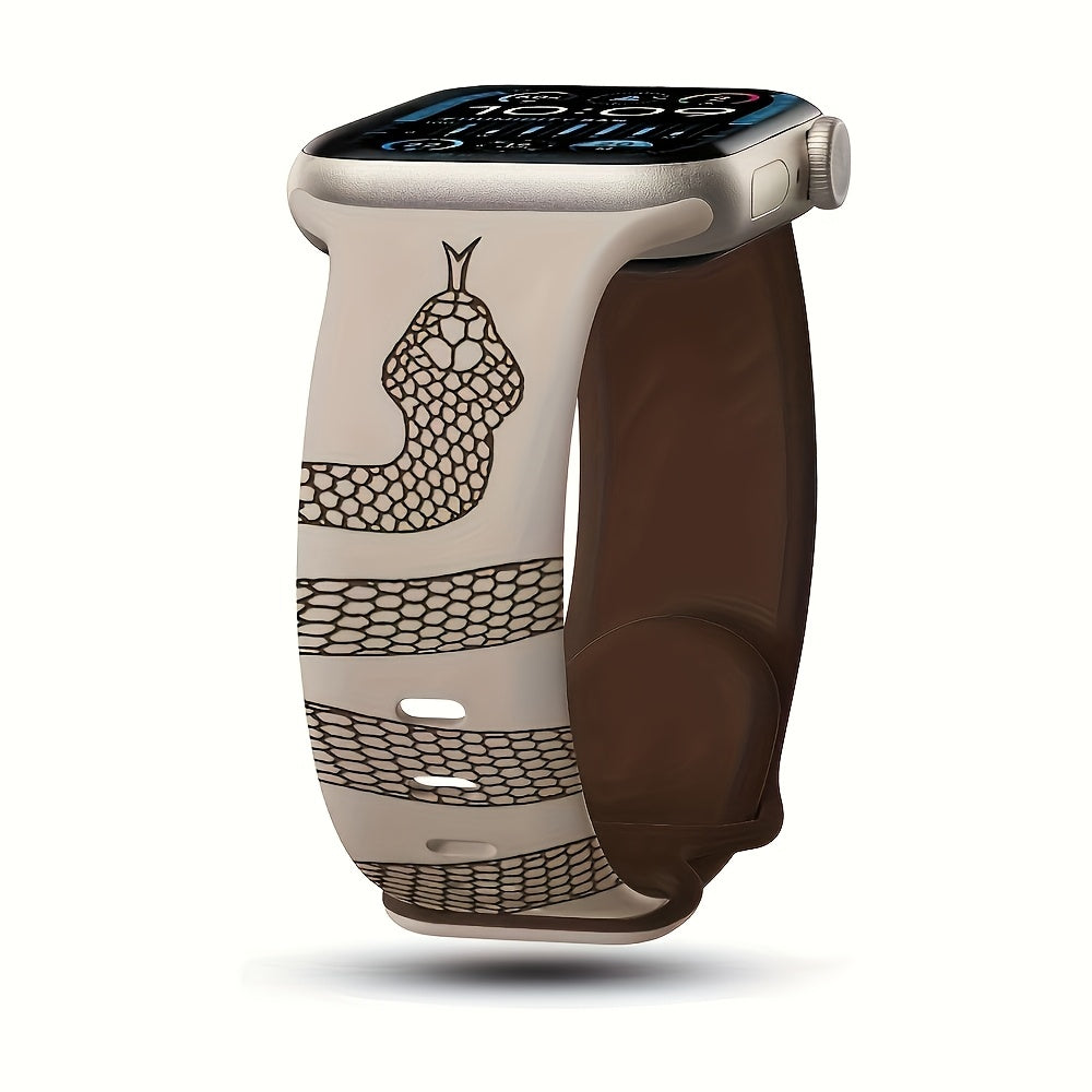 Silicone Apple Watch Band Snake Design Waterproof Durable Fits All Sizes for Summer Sports and Parties
