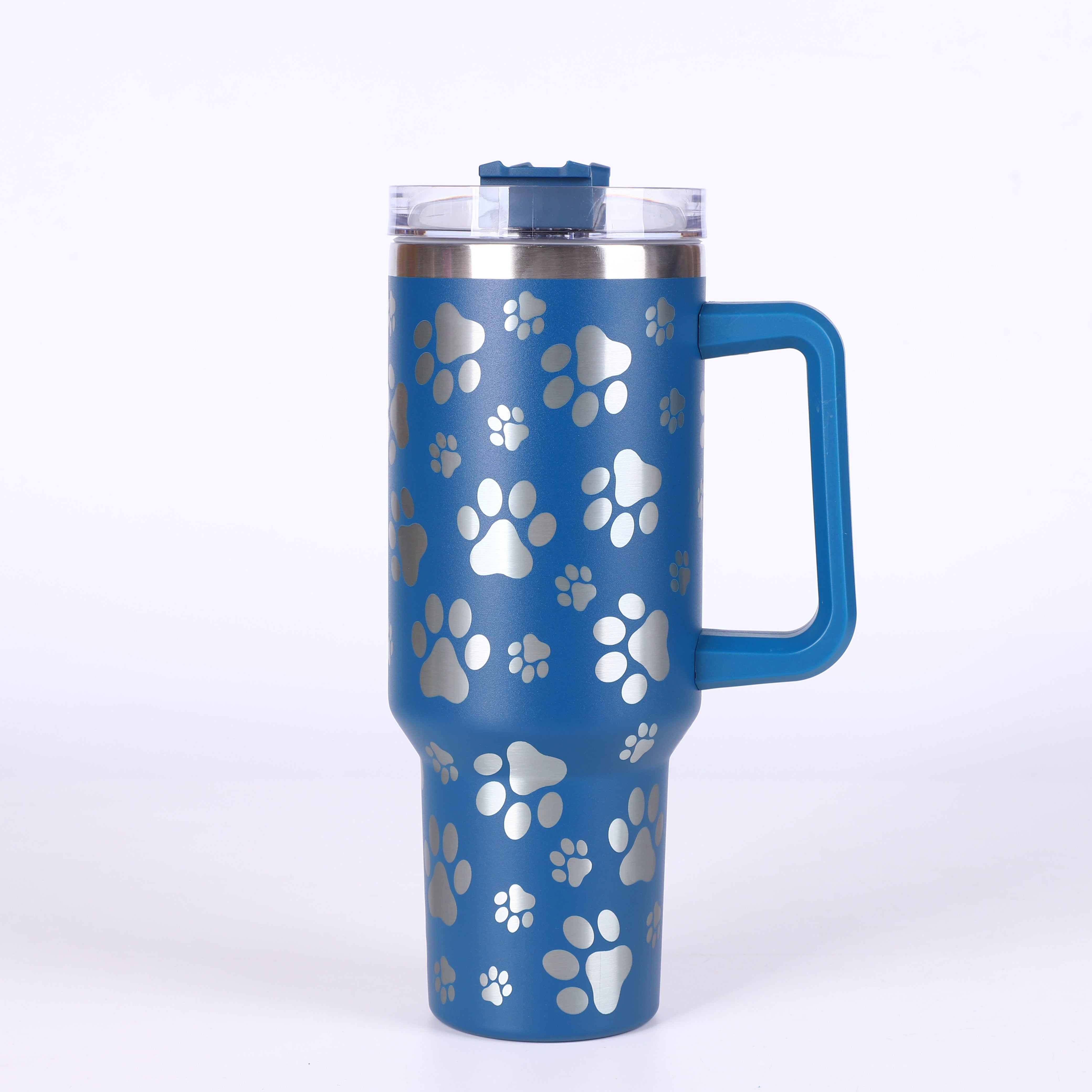 Taza de viaje de acero inoxidable aislado de 40 oz con doble pared y vacío, con tapa y asa para coche y uso diario