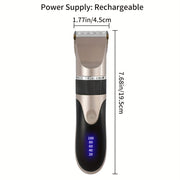 Professional Hair Clipper Set with Ceramic Blades LED Display USB Rechargeable Lithium Battery