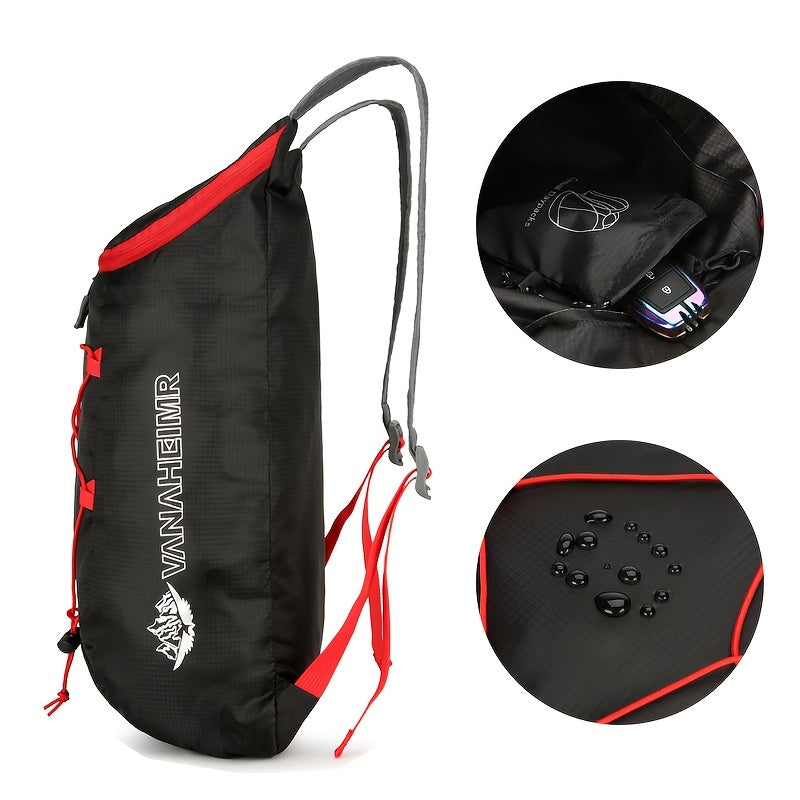Mochila deportiva impermeable de nylon para hombres para senderismo, viajes al aire libre, plegable y ligera