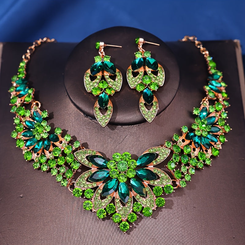 Vintage Jewelry Set with Rhinestone Accents for Dressy Occasions