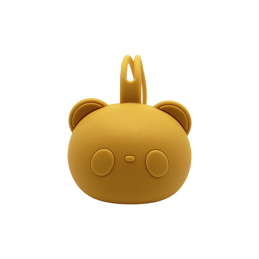 Sujetabiberón de silicona con cadena para todos los tamaños, forma de oso, estuche de almacenamiento seguro