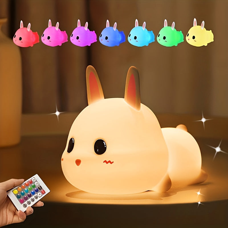 Rabbit-Shaped Night Light for Bedroom Rechargeable Portable Kids Baby Child