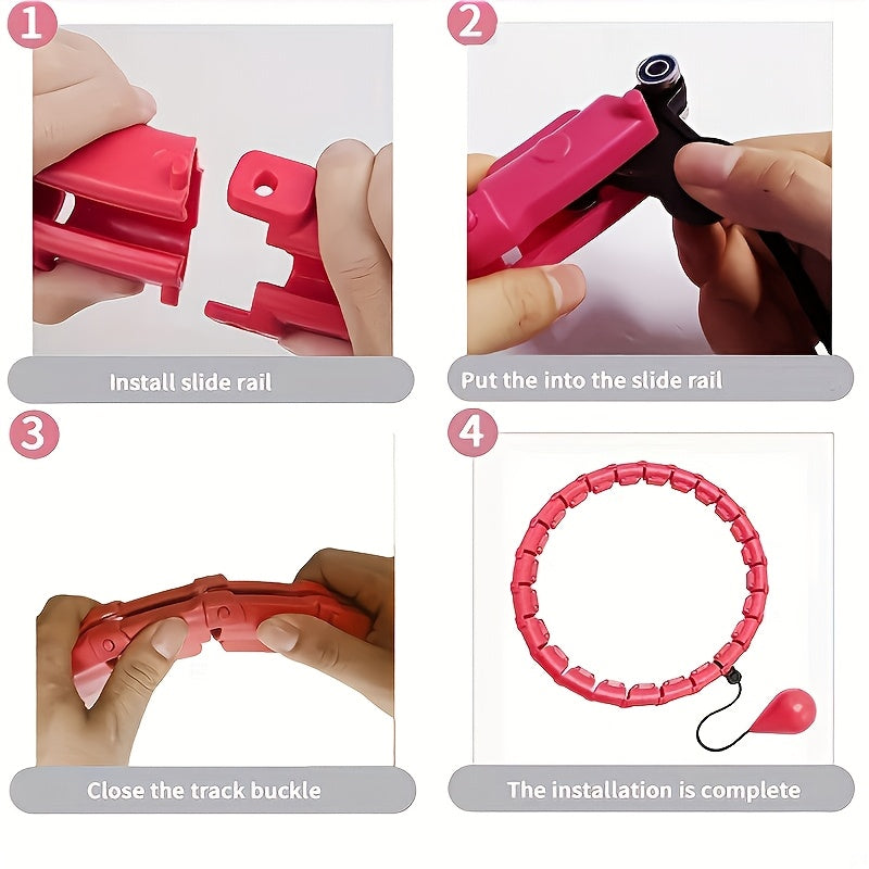 Círculo de fitness ponderado ajustable para pérdida de peso y entrenamiento de fuerza Black ABS